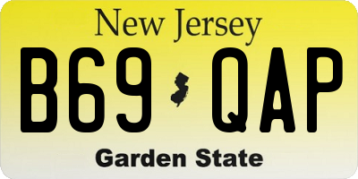 NJ license plate B69QAP