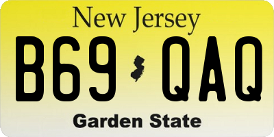 NJ license plate B69QAQ