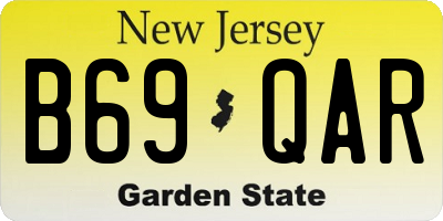 NJ license plate B69QAR