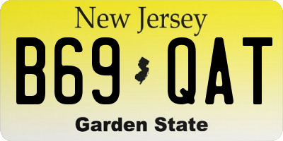 NJ license plate B69QAT