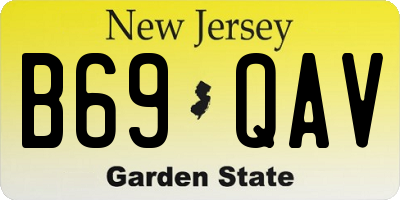 NJ license plate B69QAV