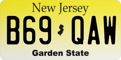 NJ license plate B69QAW