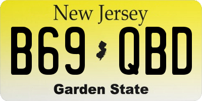 NJ license plate B69QBD