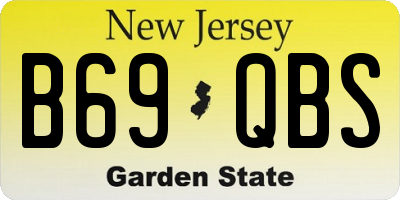 NJ license plate B69QBS