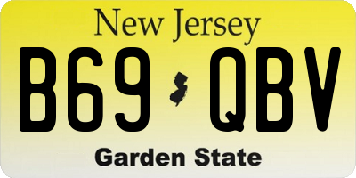 NJ license plate B69QBV