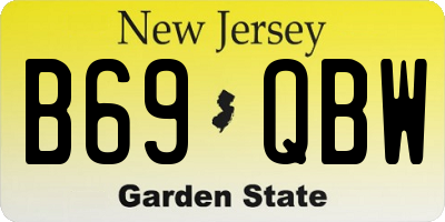 NJ license plate B69QBW