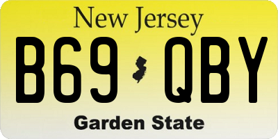NJ license plate B69QBY