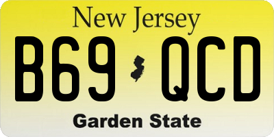 NJ license plate B69QCD