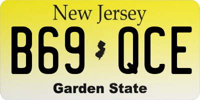 NJ license plate B69QCE