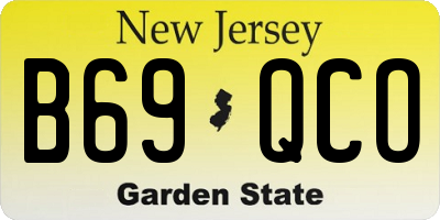 NJ license plate B69QCO