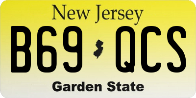 NJ license plate B69QCS