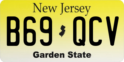 NJ license plate B69QCV