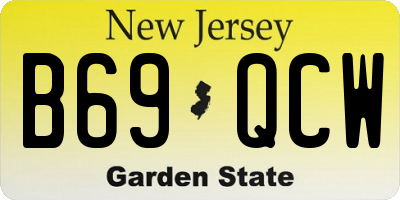 NJ license plate B69QCW