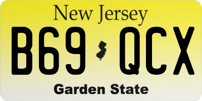 NJ license plate B69QCX