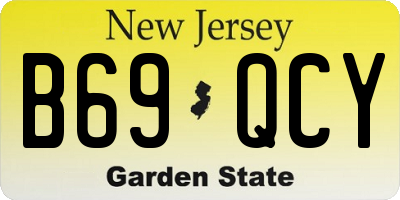 NJ license plate B69QCY