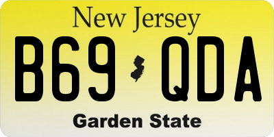 NJ license plate B69QDA