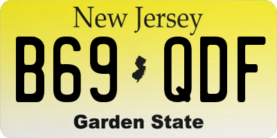 NJ license plate B69QDF