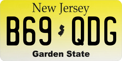 NJ license plate B69QDG
