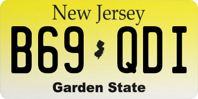 NJ license plate B69QDI