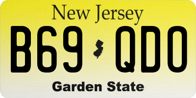 NJ license plate B69QDO