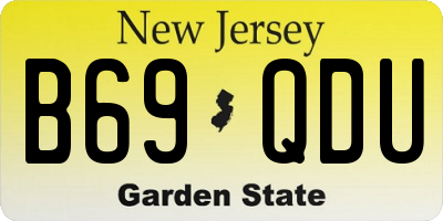 NJ license plate B69QDU