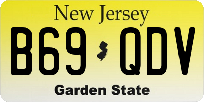 NJ license plate B69QDV