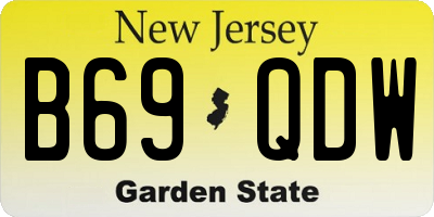 NJ license plate B69QDW