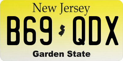 NJ license plate B69QDX