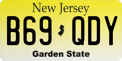 NJ license plate B69QDY