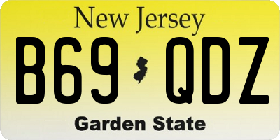 NJ license plate B69QDZ