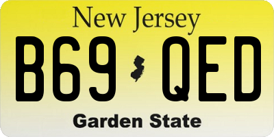 NJ license plate B69QED