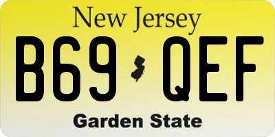 NJ license plate B69QEF