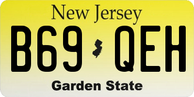 NJ license plate B69QEH
