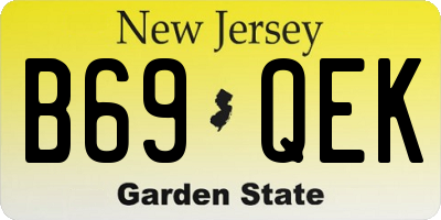 NJ license plate B69QEK