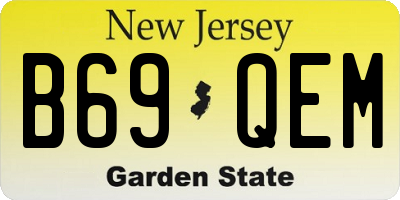 NJ license plate B69QEM