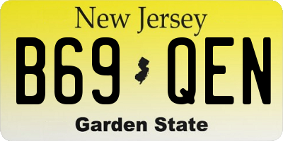 NJ license plate B69QEN