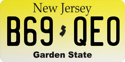 NJ license plate B69QEO