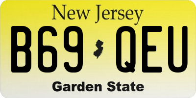 NJ license plate B69QEU