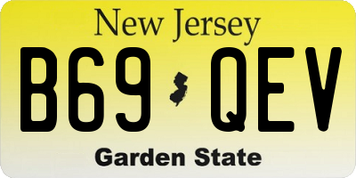 NJ license plate B69QEV