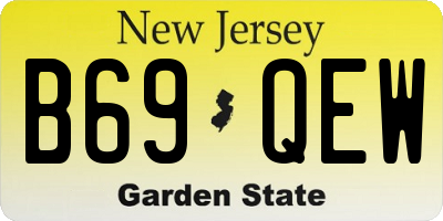 NJ license plate B69QEW