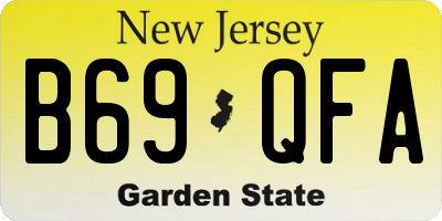 NJ license plate B69QFA