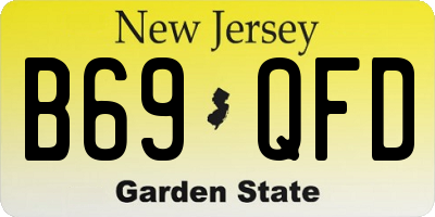 NJ license plate B69QFD