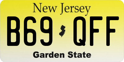 NJ license plate B69QFF