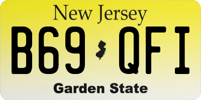 NJ license plate B69QFI