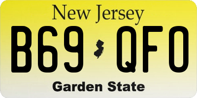NJ license plate B69QFO