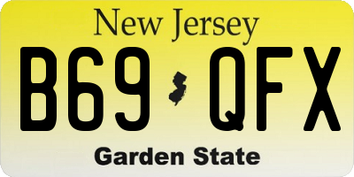 NJ license plate B69QFX