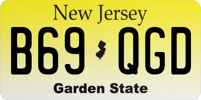 NJ license plate B69QGD