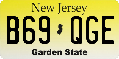 NJ license plate B69QGE