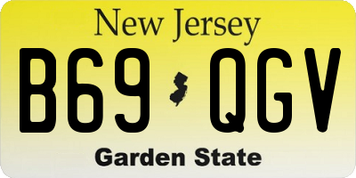 NJ license plate B69QGV