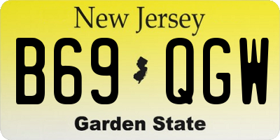 NJ license plate B69QGW